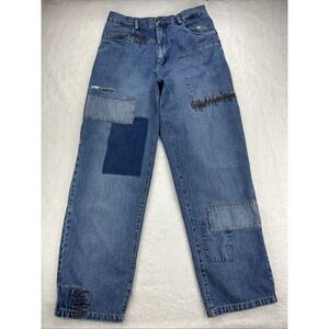 Y2K Jeans School Of Hard Knocks Wide Leg Baggy Skater Grunge 90s Hip Hop 34x34